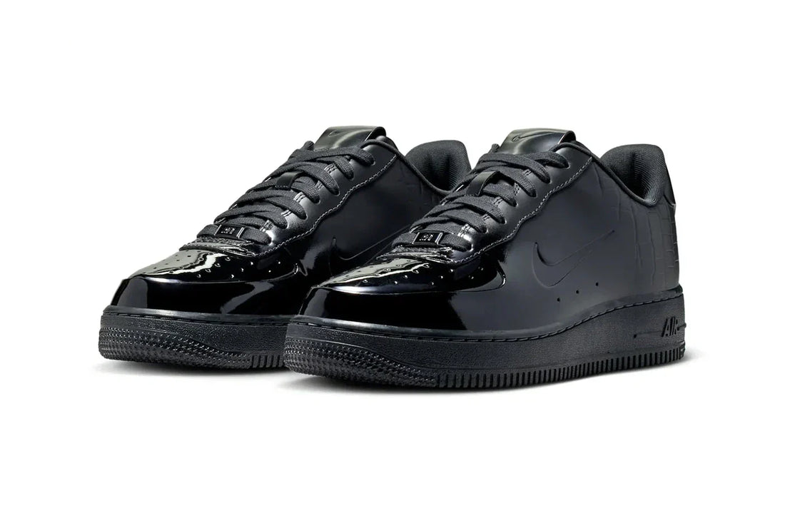 Nike Air Force 1 Low Made in Italy cuir verni noir luxe.