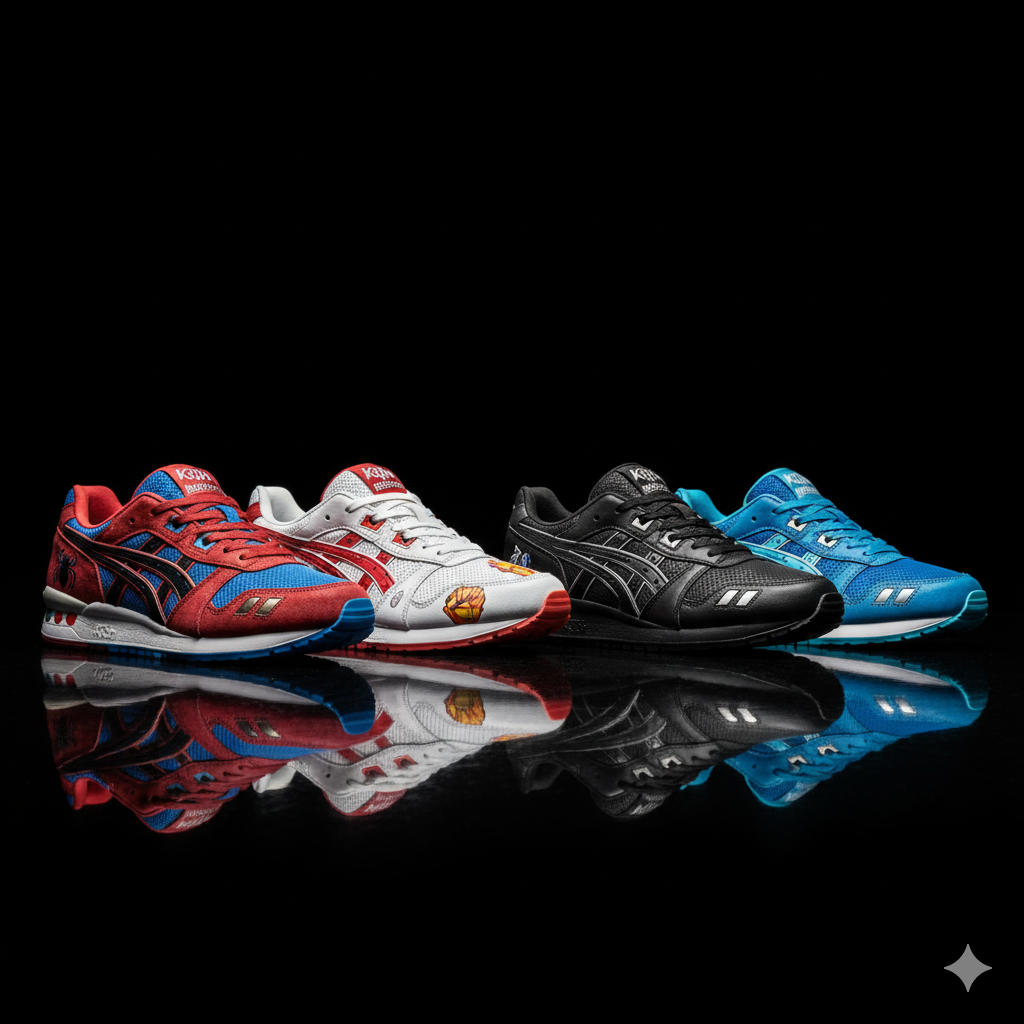 Collection Kith x Marvel vs. Capcom x ASICS — quatre sneakers inspirées des héros Marvel et Capcom, édition collector 2025