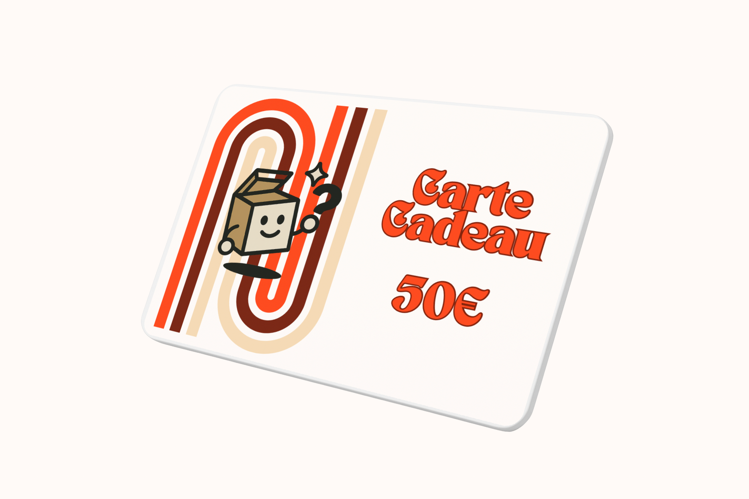 Carte cadeau 50€ MysteryBoxShop – offre idéale pour découvrir nos box mystère vêtements et sneakers