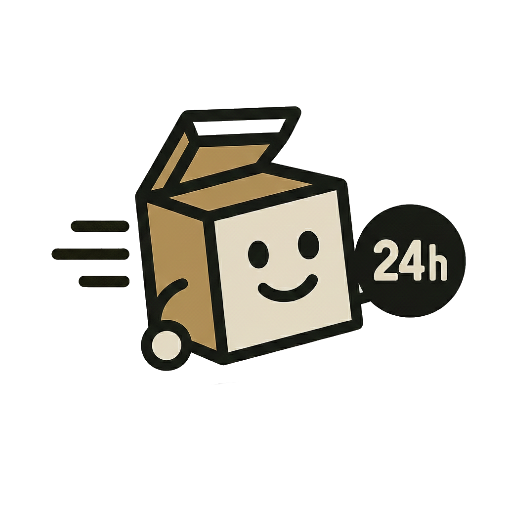 Mascotte boîte en mouvement pour une expédition rapide en 24h garantie. MysteryBoxShop