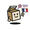 Mascotte MysteryBoxShop avec drapeau français pour les French Days