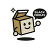 Logo de la Mystery Box Mascotte avec la bulle de dialogue BLACK FRIDAY